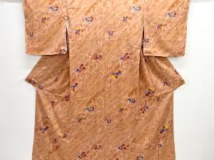 未使用品　川島織物製　花唐草模様小紋着物